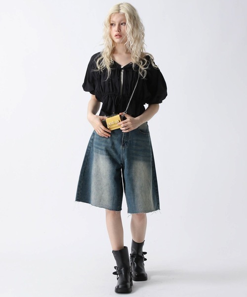 FOREVER 21（フォーエバー トゥエンティーワン）の「【2025SS】フロントリボンコットンパフブラウス（シャツ/ブラウス・レディース・オフホワイト/ブラック/ベージュ・FREE）」の16枚目の写真