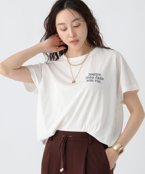 Elura（エルーラ）の「セミハリ感刺繍Ｔシャツ/492839（Tシャツ/カットソー・レディース・ホワイト/マスタード/ブラック・LARGE/MEDIUM）」の6枚目の写真