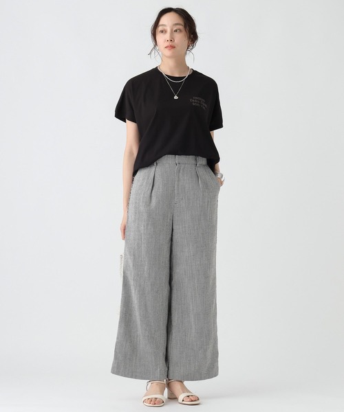 Elura（エルーラ）の「セミハリ感刺繍Ｔシャツ/492839（Tシャツ/カットソー・レディース・ホワイト/マスタード/ブラック・LARGE/MEDIUM）」の8枚目の写真