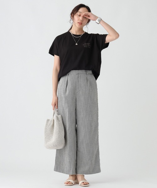 Elura（エルーラ）の「セミハリ感刺繍Ｔシャツ/492839（Tシャツ/カットソー・レディース・ホワイト/マスタード/ブラック・LARGE/MEDIUM）」の10枚目の写真