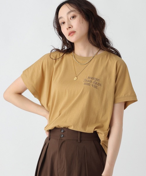 Elura（エルーラ）の「セミハリ感刺繍Ｔシャツ/492839（Tシャツ/カットソー・レディース・ホワイト/マスタード/ブラック・LARGE/MEDIUM）」の16枚目の写真