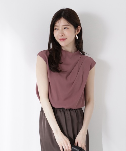 PROPORTION BODY DRESSING(プロポーションボディドレッシング)の「楊柳アシメブラウス / 1215210614(シャツ/ブラウス・レディース・ブラウン/ホワイト系その他/ブラック/ピンク・FREE)」の4枚目の写真