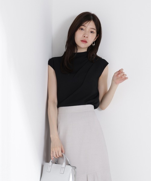 PROPORTION BODY DRESSING(プロポーションボディドレッシング)の「楊柳アシメブラウス / 1215210614(シャツ/ブラウス・レディース・ブラウン/ホワイト系その他/ブラック/ピンク・FREE)」の1枚目の写真