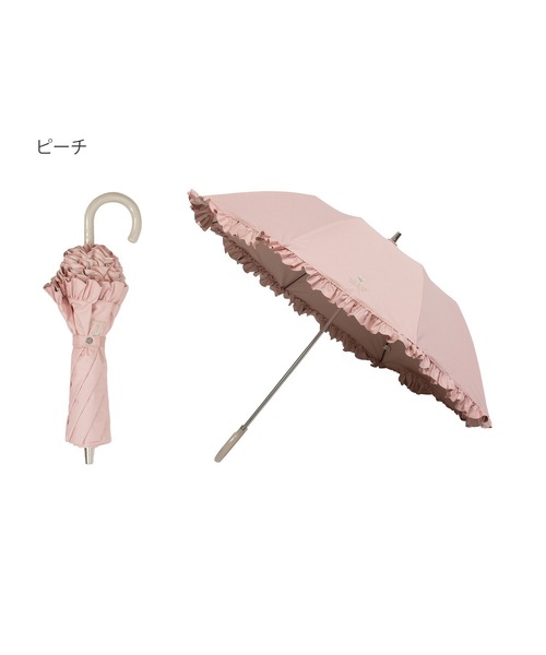 PAUL&JOE（ポールアンドジョー）の「【新色追加】遮光 晴雨兼用折りたたみ日傘 ”クリザンテーム×スカラフリル”（折りたたみ傘・レディース・オフホワイト/オレンジ系その他2/ネイビー/ベージュ・FREE）」の7枚目の写真
