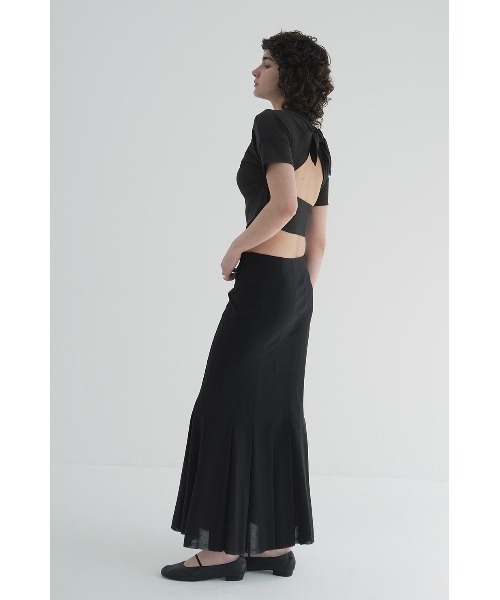 トップス CLANE BACK OPEN RIBBON TOPS セール】CLANE/クラネ BACK OPEN RIBBON TOPS/バックオープン