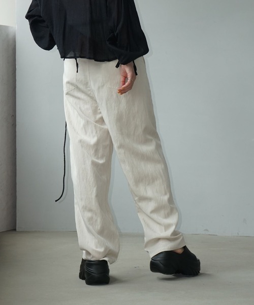 chuclla(チュクラ)の「ベルト付き テクスチャー ハイウエストパンツ chw25s068(その他パンツ・レディース・ブラック/ホワイト/アイボリー・L/S/M)」の12枚目の写真