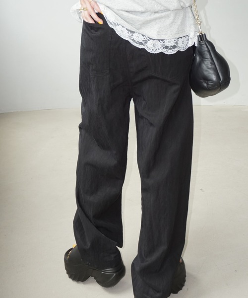 chuclla(チュクラ)の「ベルト付き テクスチャー ハイウエストパンツ chw25s068(その他パンツ・レディース・ブラック/ホワイト/アイボリー・L/S/M)」の17枚目の写真