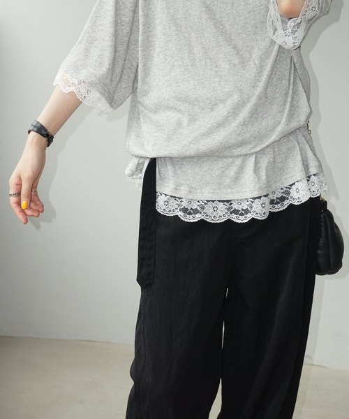 chuclla(チュクラ)の「ベルト付き テクスチャー ハイウエストパンツ chw25s068(その他パンツ・レディース・ブラック/ホワイト/アイボリー・L/S/M)」の20枚目の写真