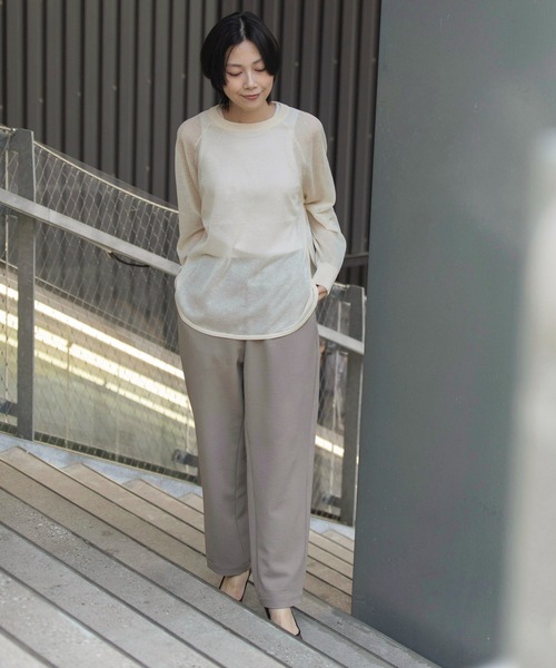 Munich(ミューニック)の「【UVカット】【接触冷感】【吸水・速乾性】ストレッチドビーテーパードパンツ(スラックス・レディース・ブラック/ブラウン/カーキ・M/S/XS)」の4枚目の写真