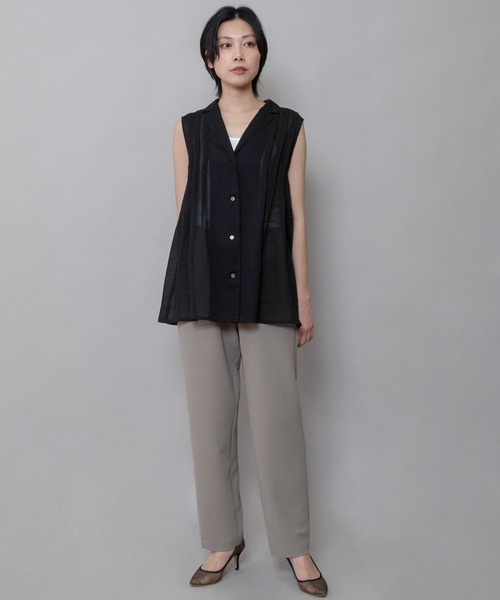 Munich(ミューニック)の「【UVカット】【接触冷感】【吸水・速乾性】ストレッチドビーテーパードパンツ(スラックス・レディース・ブラック/ブラウン/カーキ・M/S/XS)」の6枚目の写真