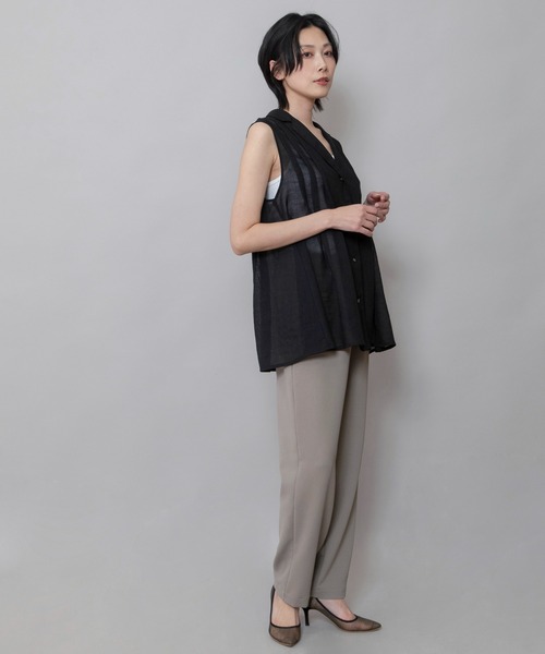 Munich(ミューニック)の「【UVカット】【接触冷感】【吸水・速乾性】ストレッチドビーテーパードパンツ(スラックス・レディース・ブラック/ブラウン/カーキ・M/S/XS)」の7枚目の写真