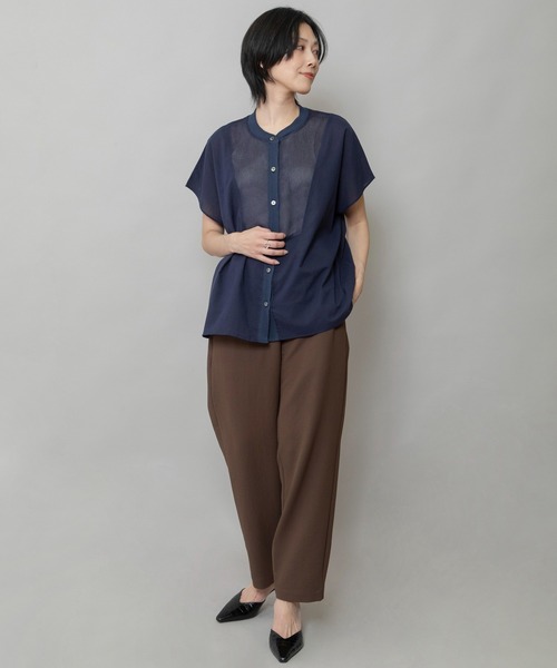 Munich(ミューニック)の「【UVカット】【接触冷感】【吸水・速乾性】ストレッチドビーテーパードパンツ(スラックス・レディース・ブラック/ブラウン/カーキ・M/S/XS)」の11枚目の写真