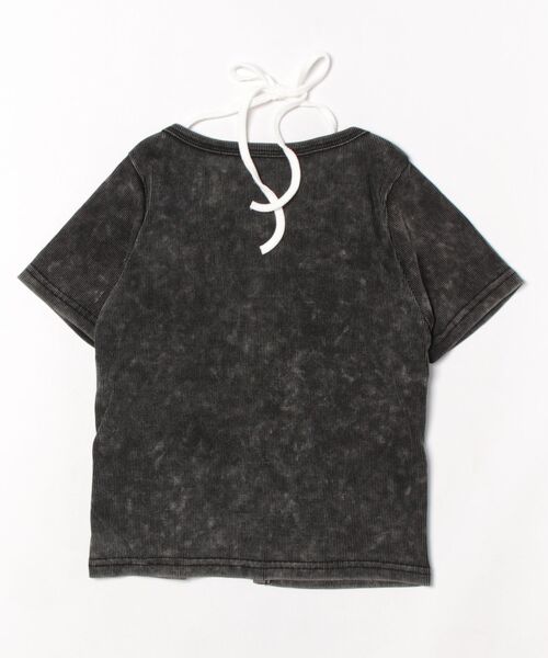 GORGE(ゴージ)の「《編み上げ×ピグメント加工》レイヤード風コンパクトトップス(Tシャツ/カットソー・レディース・ボルドー/スミクロ/カーキ・F)」の18枚目の写真