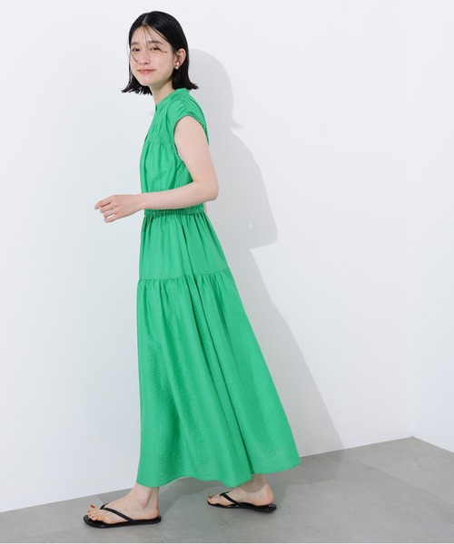 N.(N. Natural Beauty Basic)(エヌエヌナチュラルビューティーベーシック)の「フレンチスリーブギャザーワンピース(ワンピース・レディース・ブラック/ブルー/グリーン・MEDIUM)」の20枚目の写真