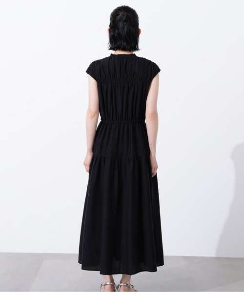 N.(N. Natural Beauty Basic)(エヌエヌナチュラルビューティーベーシック)の「フレンチスリーブギャザーワンピース(ワンピース・レディース・ブラック/ブルー/グリーン・MEDIUM)」の12枚目の写真