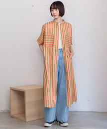 POU DOU DOU | ストライプアウトポケットシャツワンピース(ワンピース)