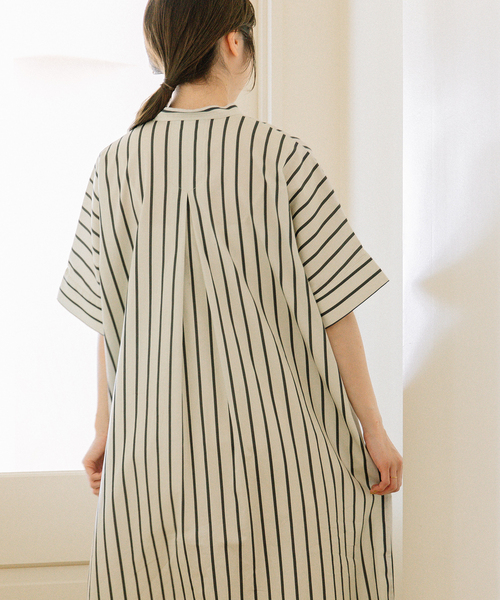 POU DOU DOU（プードゥドゥ）の「ストライプアウトポケットシャツワンピース（ワンピース・レディース・アイボリー/ベージュ/ブルー・M）」の19枚目の写真