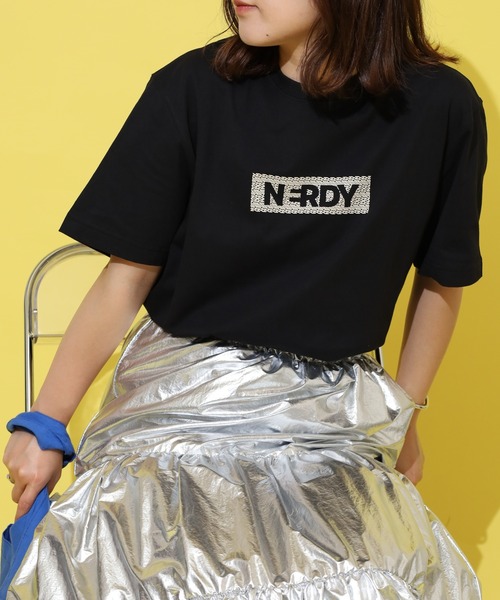 NERDY（ノルディ）の「ブレンク フレーム ロゴ 半袖 Tシャツ（Tシャツ/カットソー・メンズ・ホワイト/レッド/ブラック・L/S/M）」の15枚目の写真