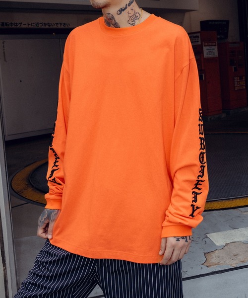 Subciety（サブサエティ）の「Sleeve embroidery tee（Tシャツ/カットソー・メンズ・ホワイト/オレンジ/イエロー/ブラック・X-LARGE/LARGE/MEDIUM/SMALL）」の8枚目の写真
