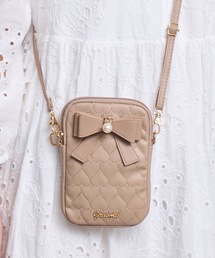 Sunny Side（サニーサイド）の「SUNNY SIDE:ハートを運んで　キルティングハートリボンパールポシェット（ショルダーバッグ）」