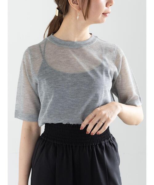 Te chichi(テチチ)の「Levita14Gハーフスリーブプルオーバー(ニット/セーター・レディース・オフホワイト/ブラウン/グレー/ブラック・F)」の3枚目の写真