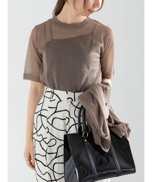 Te chichi(テチチ)の「Levita14Gハーフスリーブプルオーバー(ニット/セーター・レディース・オフホワイト/ブラウン/グレー/ブラック・F)」の16枚目の写真