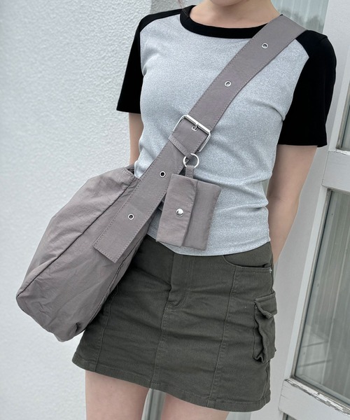 NOLITA LABORATORY（ノリータラボラトリー）の「【 NOLITA / ノリータ 】パスケース付き ナイロン シンプル プレーン ショルダーバッグ（ショルダーバッグ・メンズ・アイボリー/ブラック/グレイッシュベージュ/レッド・FREE）」の7枚目の写真