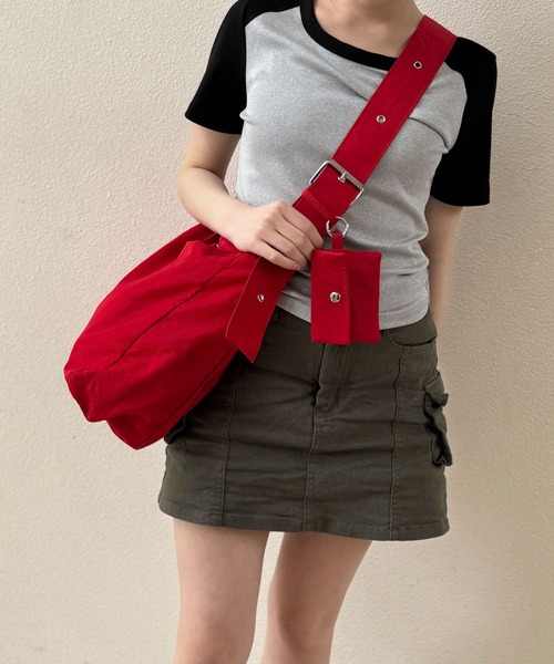 NOLITA LABORATORY（ノリータラボラトリー）の「【 NOLITA / ノリータ 】パスケース付き ナイロン シンプル プレーン ショルダーバッグ（ショルダーバッグ・メンズ・アイボリー/ブラック/グレイッシュベージュ/レッド・FREE）」の10枚目の写真