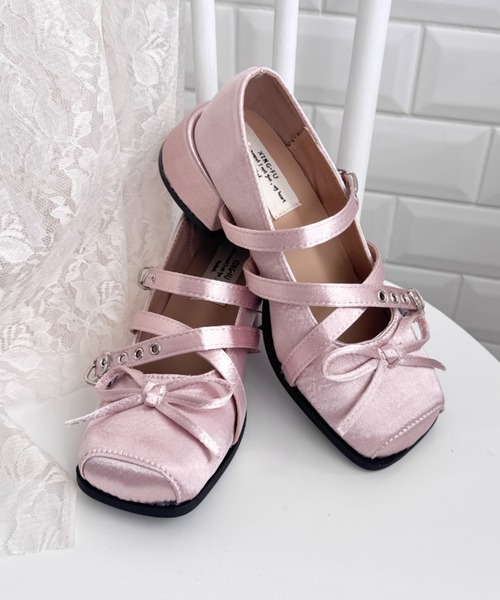 ☆良品 トッズ サテン生地 ラバーペブル バレエシューズ パンプス イタリア製 TOD'S - ☆良品 トッズ サテン生地 ラバーペブル バレエシューズ