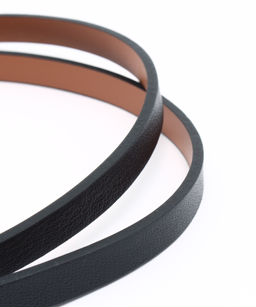 MAISON BOINET（メゾンボワネ）の「MAISON BOINET レザー細ベルト（ベルト・レディース・ブラック・80）」の3枚目の写真