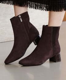 HIMIKO | 【HIMIKO】【撥水】スクエアトゥサイドゴアブーツ/651411(ブーツ)