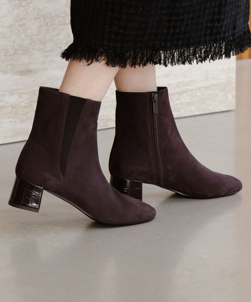 HIMIKO（ヒミコ）の「【HIMIKO】【撥水】スクエアトゥサイドゴアブーツ/651411（ブーツ・レディース・ダークブラウン/ガンメタ/ブラック・23.0cm/24.5cm/24.0cm/26.0cm/25.0cm/23.5cm/22.5cm/22.0cm/25.5cm）」の6枚目の写真