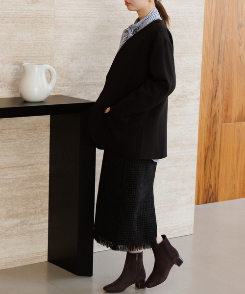 HIMIKO（ヒミコ）の「【HIMIKO】【撥水】スクエアトゥサイドゴアブーツ/651411（ブーツ・レディース・ダークブラウン/ガンメタ/ブラック・23.0cm/24.5cm/24.0cm/26.0cm/25.0cm/23.5cm/22.5cm/22.0cm/25.5cm）」の9枚目の写真