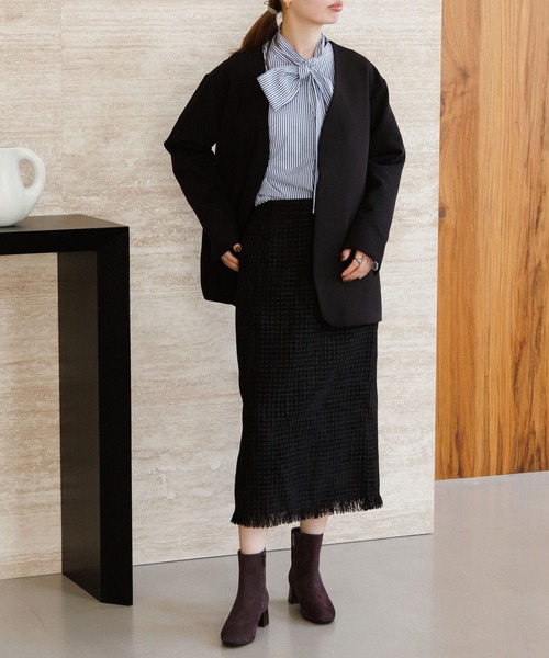 HIMIKO（ヒミコ）の「【HIMIKO】【撥水】スクエアトゥサイドゴアブーツ/651411（ブーツ・レディース・ダークブラウン/ガンメタ/ブラック・23.0cm/24.5cm/24.0cm/26.0cm/25.0cm/23.5cm/22.5cm/22.0cm/25.5cm）」の10枚目の写真