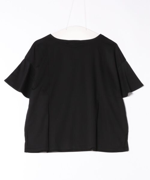 m.f.editorial（エムエフエディトリアル）の「【接触冷感 UVカット コットン100%】m.f.エディトリアル レディース ラッフルスリープ クルーTシャツ（Tシャツ/カットソー・レディース・ライトグレー/ホワイト/ブラック・MEDIUM/LARGE）」の5枚目の写真