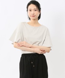 m.f.editorial | 【接触冷感 UVカット コットン100%】m.f.エディトリアル レディース ラッフルスリープ クルーTシャツ(Tシャツ/カットソー)