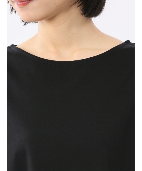 m.f.editorial（エムエフエディトリアル）の「【接触冷感 UVカット コットン100%】m.f.エディトリアル レディース ラッフルスリープ クルーTシャツ（Tシャツ/カットソー・レディース・ライトグレー/ホワイト/ブラック・MEDIUM/LARGE）」の12枚目の写真