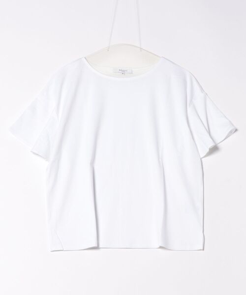 m.f.editorial（エムエフエディトリアル）の「【接触冷感 UVカット コットン100%】m.f.エディトリアル レディース ラッフルスリープ クルーTシャツ（Tシャツ/カットソー・レディース・ライトグレー/ホワイト/ブラック・MEDIUM/LARGE）」の18枚目の写真