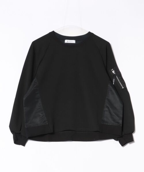 UNDOVE(アンドゥーブ)の「UNDOVE【SMART ECO JERSEY】異素材切替プルオーバー (トレーナー/スエット/リブ使い/ポケット付/防シワ/ストレッチ/イージーケア/UV/ウォッシャブル)(Tシャツ/カットソー・レディース・アイボリー系/ブラック・MEDIUM/LARGE/X-LARGE)」の21枚目の写真