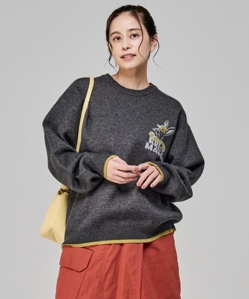 KRIFF MAYER（クリフメイヤー）の「【Unisex･チクチクしない】もちのびニット (ラビット)（ニット/セーター・メンズ・カーキ/グレー/チャコール/ベージュ・LARGE/MEDIUM/X-LARGE）」の2枚目の写真