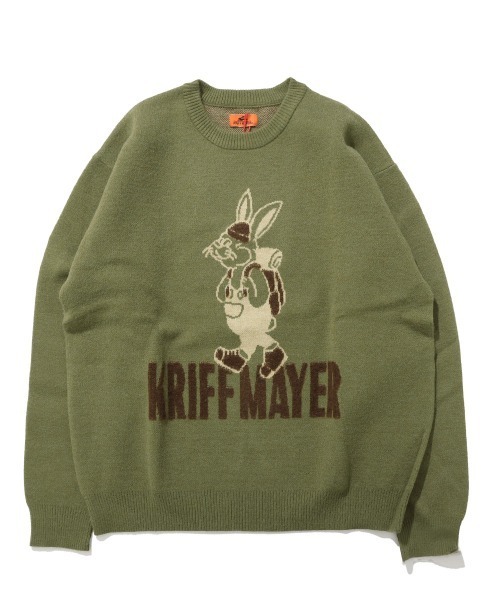 KRIFF MAYER（クリフメイヤー）の「【Unisex･チクチクしない】もちのびニット (ラビット)（ニット/セーター・メンズ・カーキ/グレー/チャコール/ベージュ・LARGE/MEDIUM/X-LARGE）」の15枚目の写真
