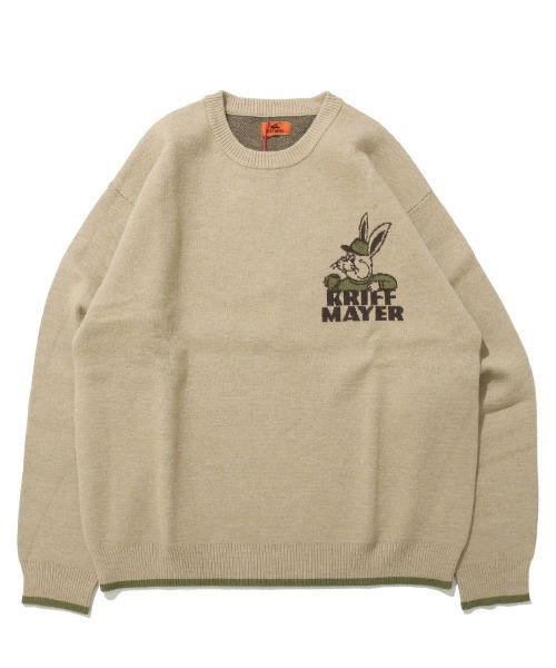 KRIFF MAYER（クリフメイヤー）の「【Unisex･チクチクしない】もちのびニット (ラビット)（ニット/セーター・メンズ・カーキ/グレー/チャコール/ベージュ・LARGE/MEDIUM/X-LARGE）」の17枚目の写真