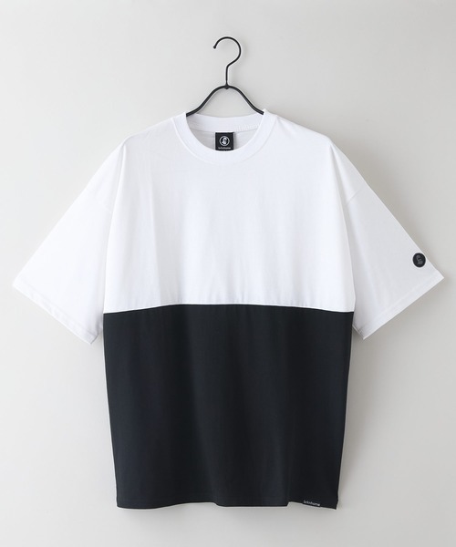 brknhome（ブロークンホーム）の「【BRKNHOME/ブロークンホーム】×【ZERO STAIN/ゼロステイン】コラボ 前後切り替え クルーネック Ｔシャツ（Tシャツ/カットソー・メンズ・ホワイト/ブラック・MEDIUM/LARGE）」の4枚目の写真