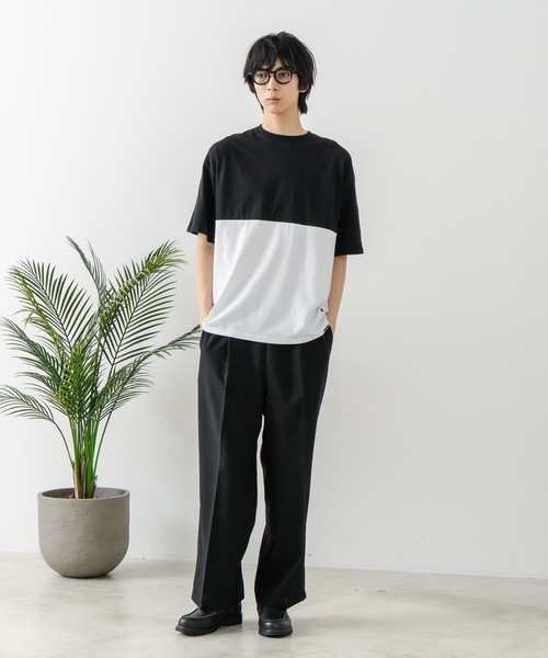 brknhome（ブロークンホーム）の「【BRKNHOME/ブロークンホーム】×【ZERO STAIN/ゼロステイン】コラボ 前後切り替え クルーネック Ｔシャツ（Tシャツ/カットソー・メンズ・ホワイト/ブラック・MEDIUM/LARGE）」の16枚目の写真