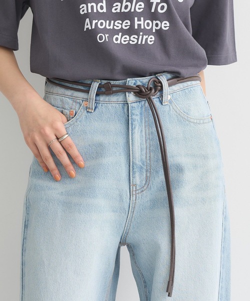 earth music&ecology（アースミュージックアンドエコロジー）の「ロープリングベルト（ベルト・レディース・ブラック/キャメル/ブラウン・FREE）」の3枚目の写真