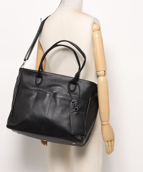 NICOLE CLUB FOR MEN(ニコルクラブフォーメン)の「シュリンクレザー2WAYトートバッグ(トートバッグ・メンズ・ブラック・FREE)」の3枚目の写真