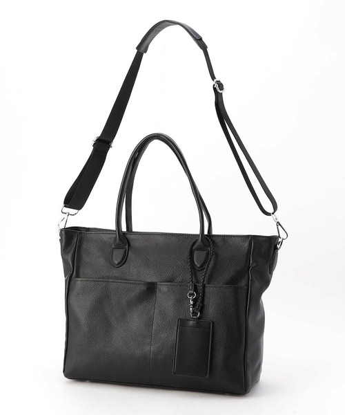 NICOLE CLUB FOR MEN(ニコルクラブフォーメン)の「シュリンクレザー2WAYトートバッグ(トートバッグ・メンズ・ブラック・FREE)」の7枚目の写真