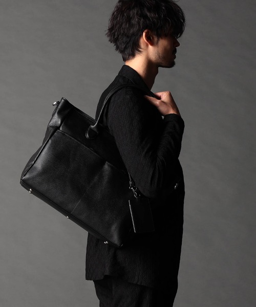 NICOLE CLUB FOR MEN(ニコルクラブフォーメン)の「シュリンクレザー2WAYトートバッグ(トートバッグ・メンズ・ブラック・FREE)」の13枚目の写真