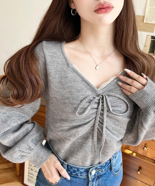 新品タグ付き♡ミストレアス♡ホイップ♡ニット♡グレー &. NOSTALGIA（ノスタルジア） ニット セーター 「ZOZO限定」モヘア