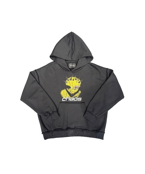 Chaos ダークグレー フード付きクロップドパーカー　未使用❣️ フーディー｜Alien Tokyo Hoodie｜Chaos Gone Global（パーカー